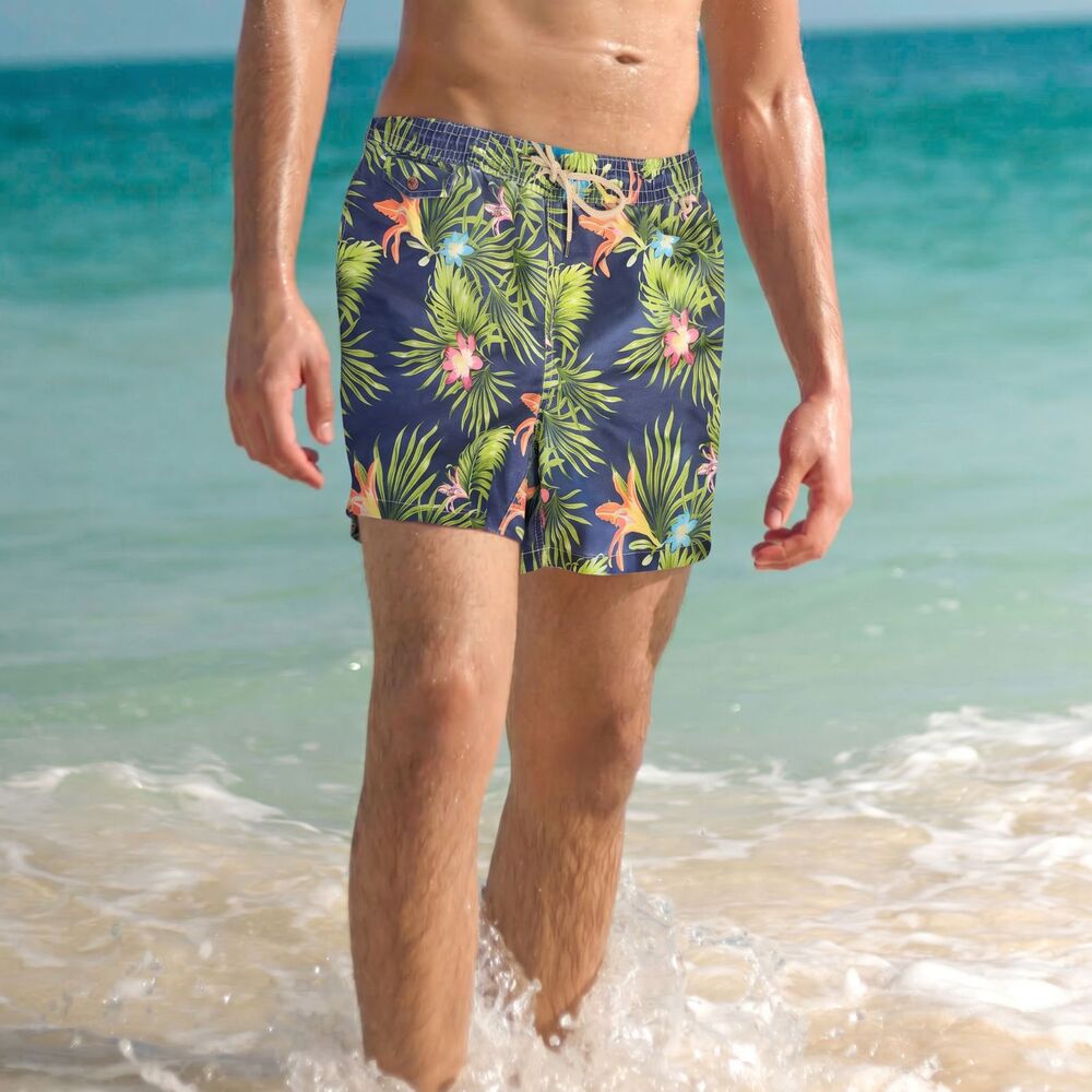 Polo Ralph Lauren Swim Trunks Mens Large Red Floral Tropical Shorts Lined